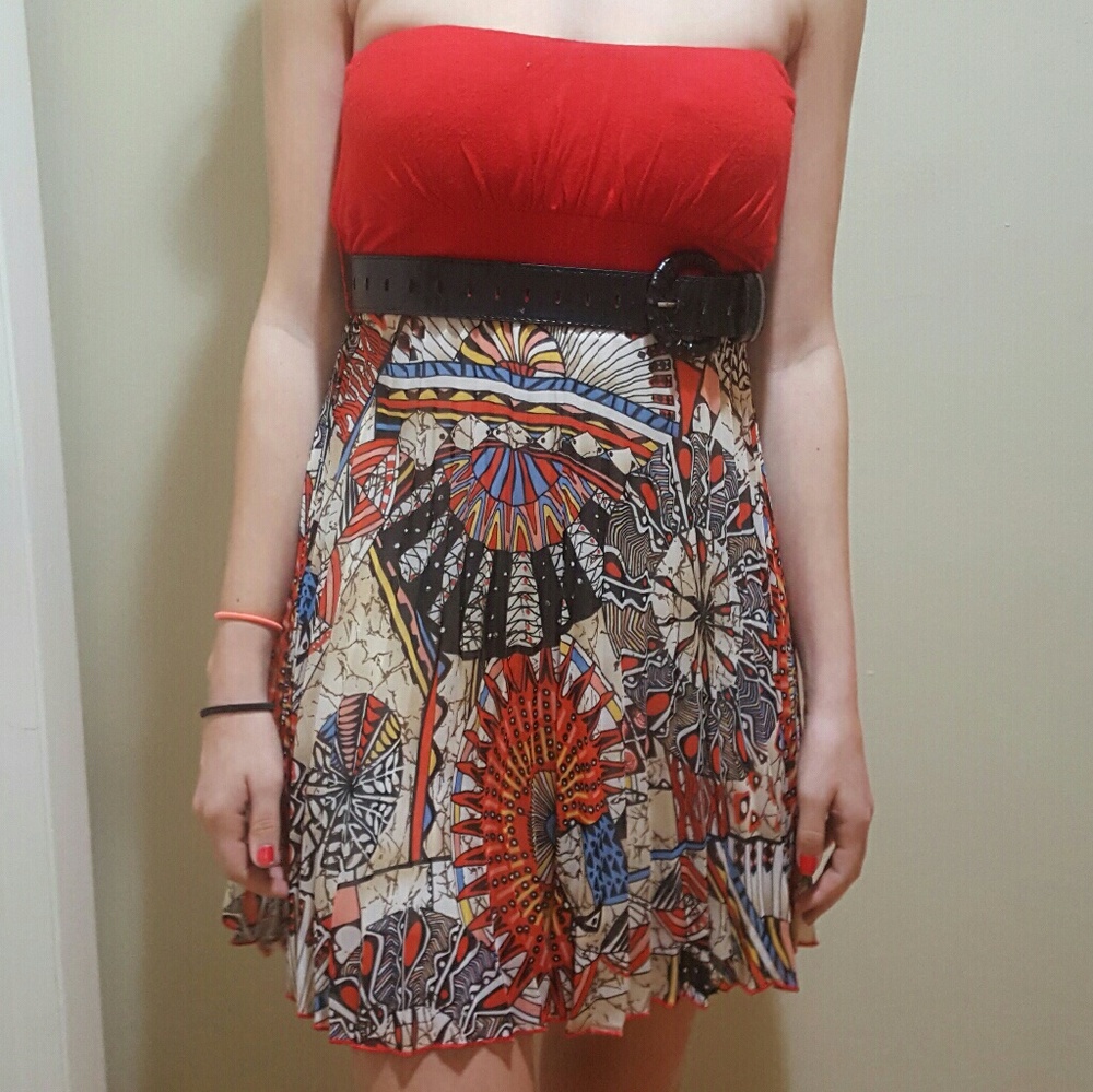 Red dress abstract